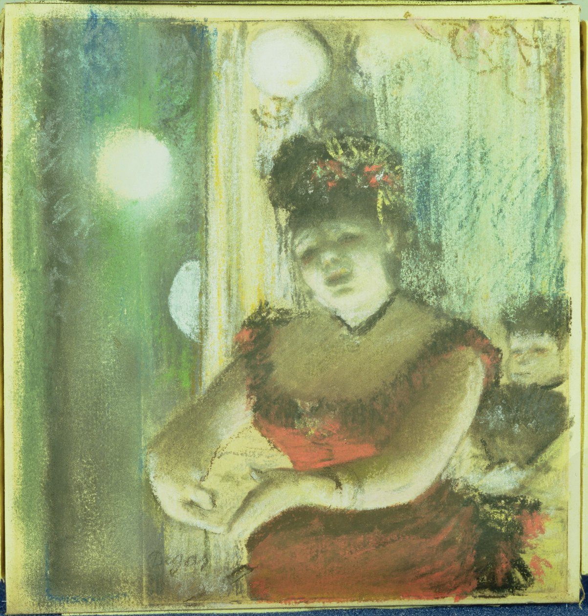 Śpiewaczka koncertowa w kawiarni, ok. 1878 r. autorstwa Edgar Degas