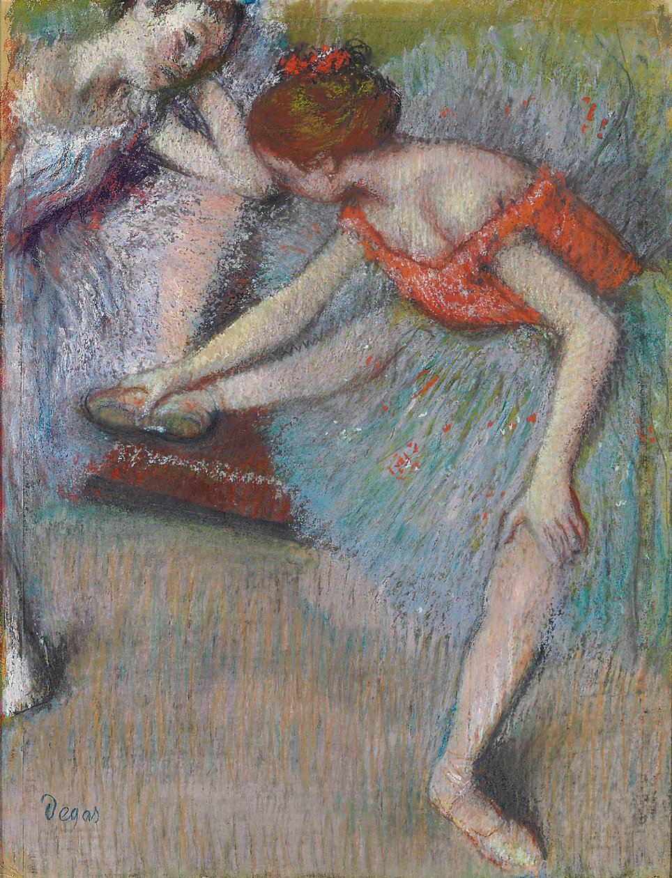 tancerze; Tancerze, ok.1896 autorstwa Edgar Degas
