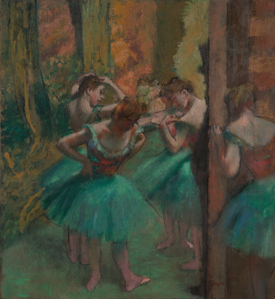 Tancerze, różowy i zielony, ca. 1890. autorstwa Edgar Degas