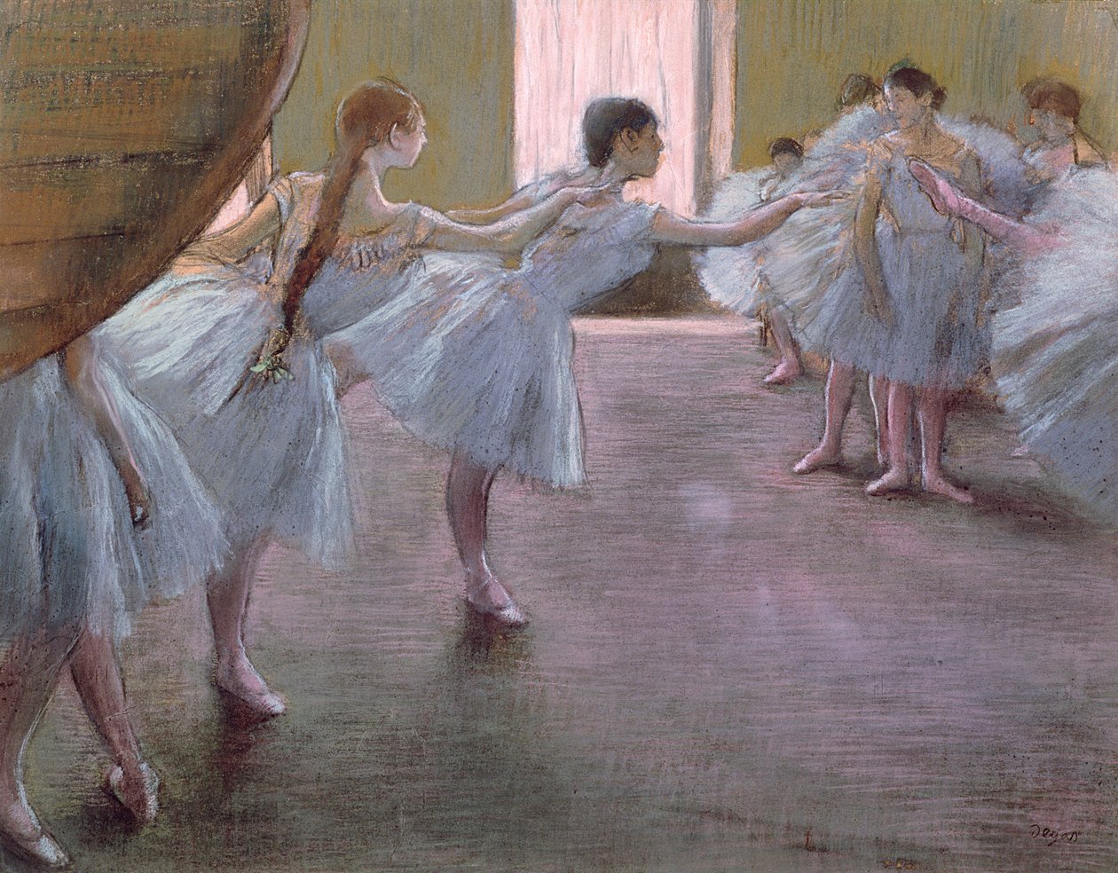 Tancerze na próbie, autorstwa Edgar Degas