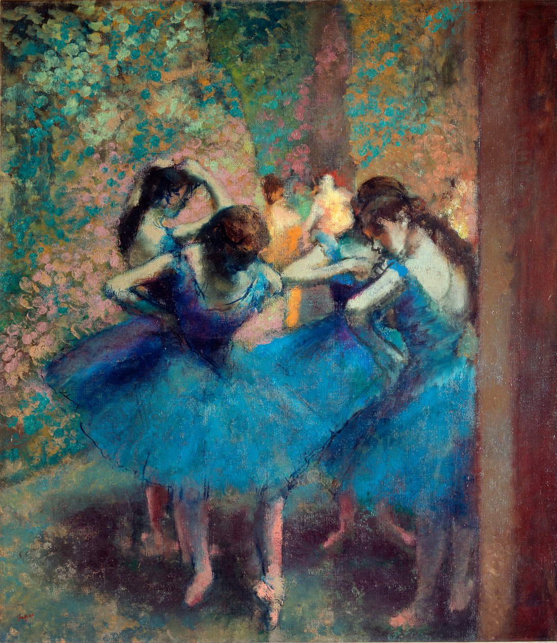 Tancerki w błękicie, ok. 1890 (olej na płótnie) autorstwa Edgar Degas