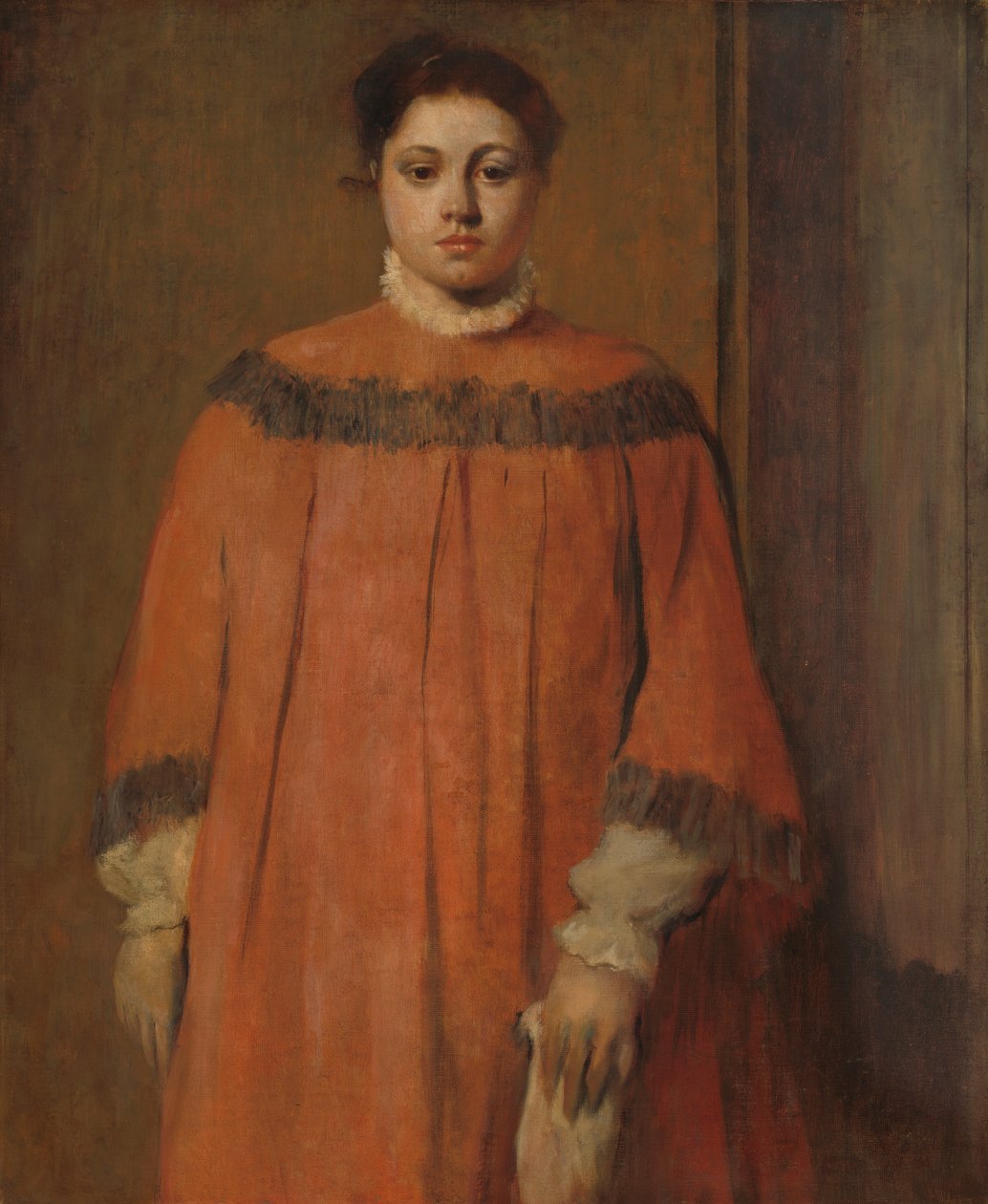 Dziewczyna w czerwieni, ok. 1866 autorstwa Edgar Degas