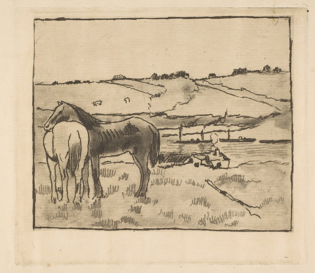 Konie na łące, 1891-92. autorstwa Edgar Degas