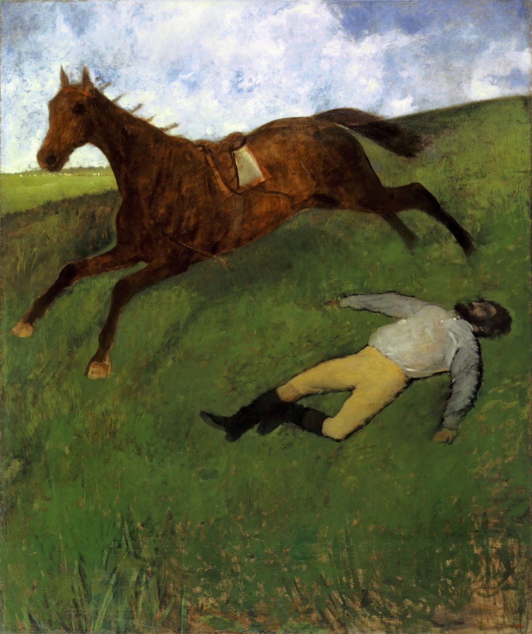 Kontuzjowany dżokej, 1896-98 autorstwa Edgar Degas