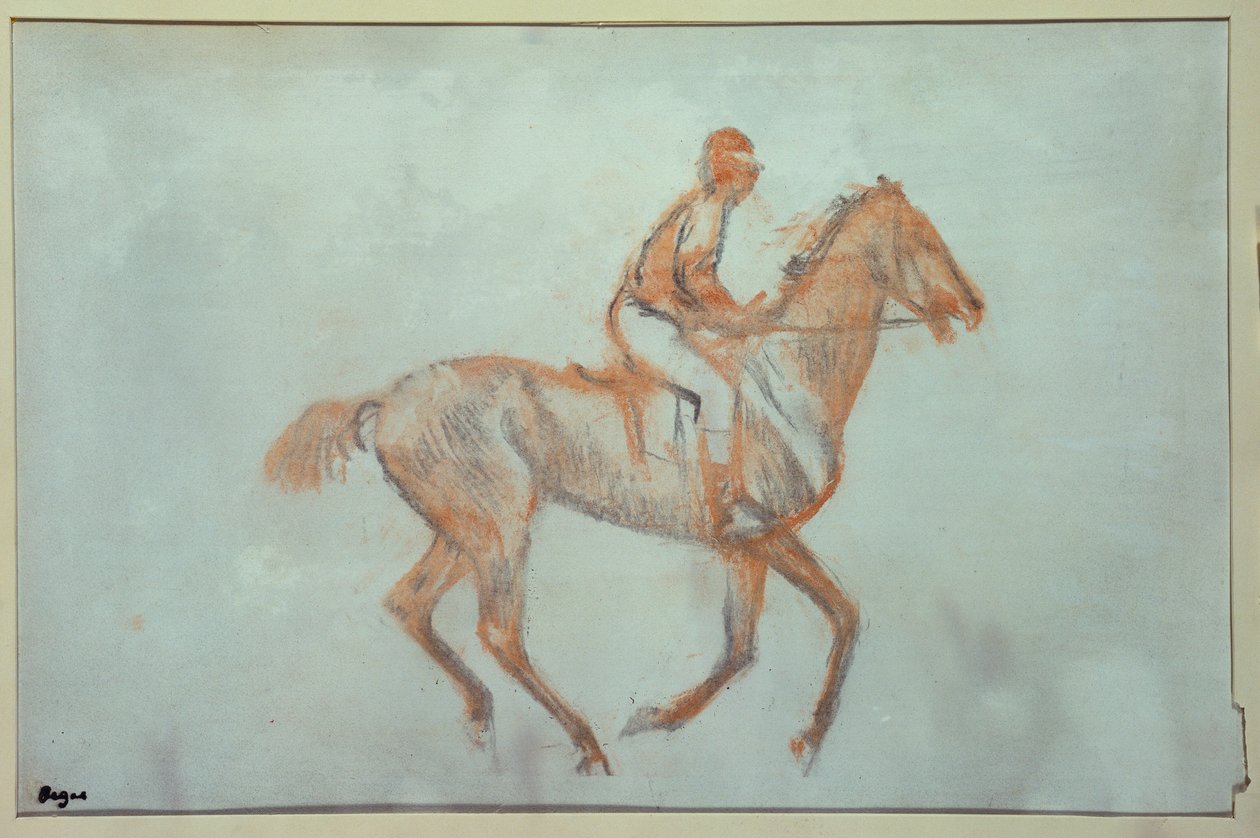 Dżokej w galopie, ok. 1881 r. autorstwa Edgar Degas