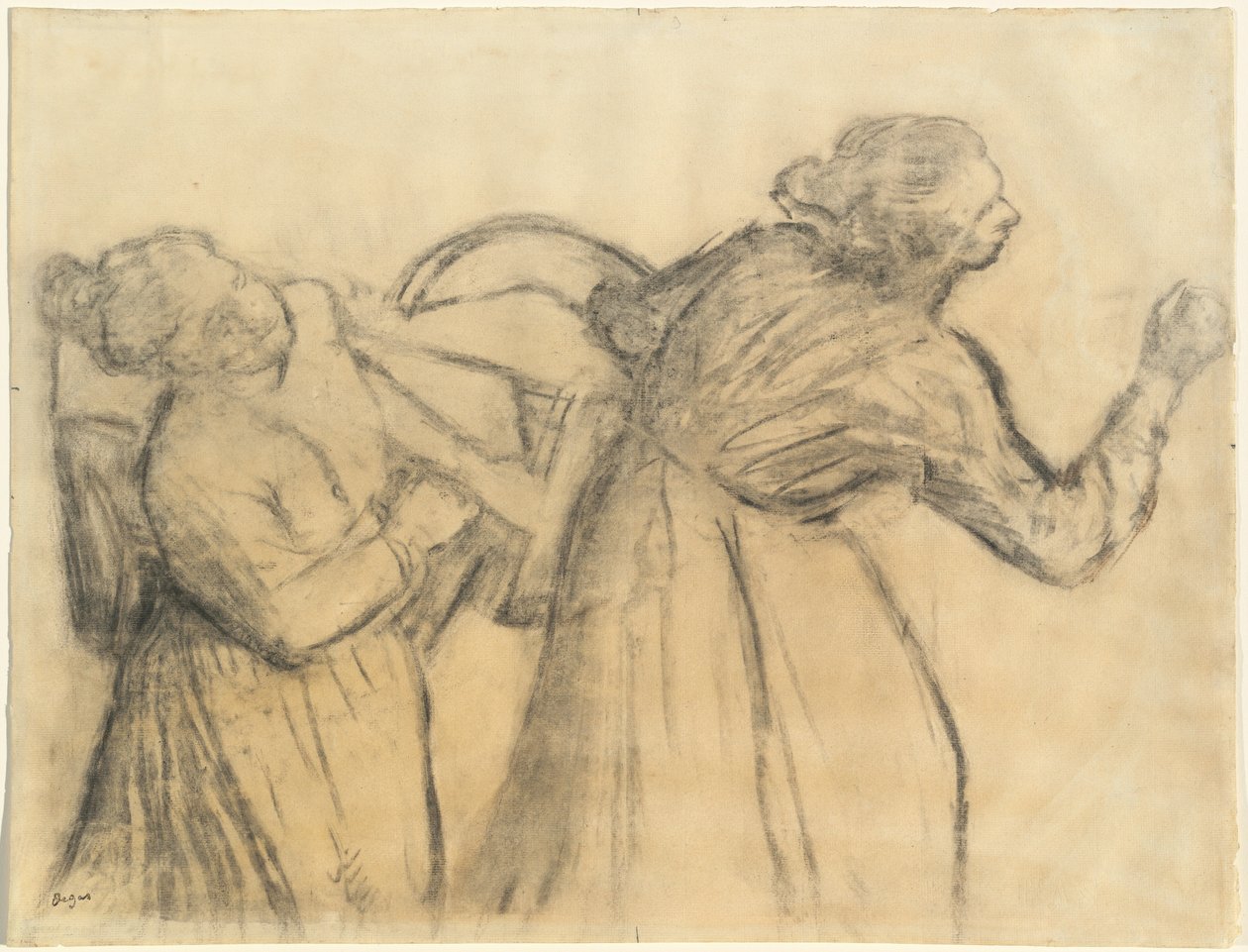 Praczka niosąca bieliznę autorstwa Edgar Degas