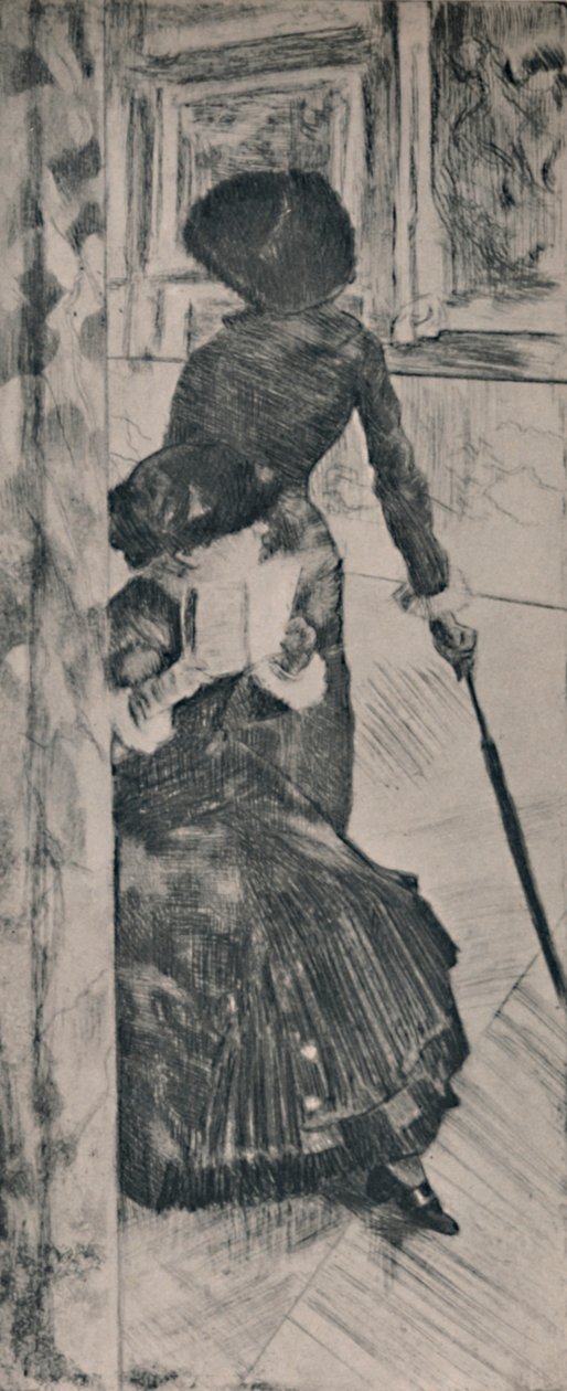 Mary Cassatt w Luwrze, ok.1880, 1946 autorstwa Edgar Degas