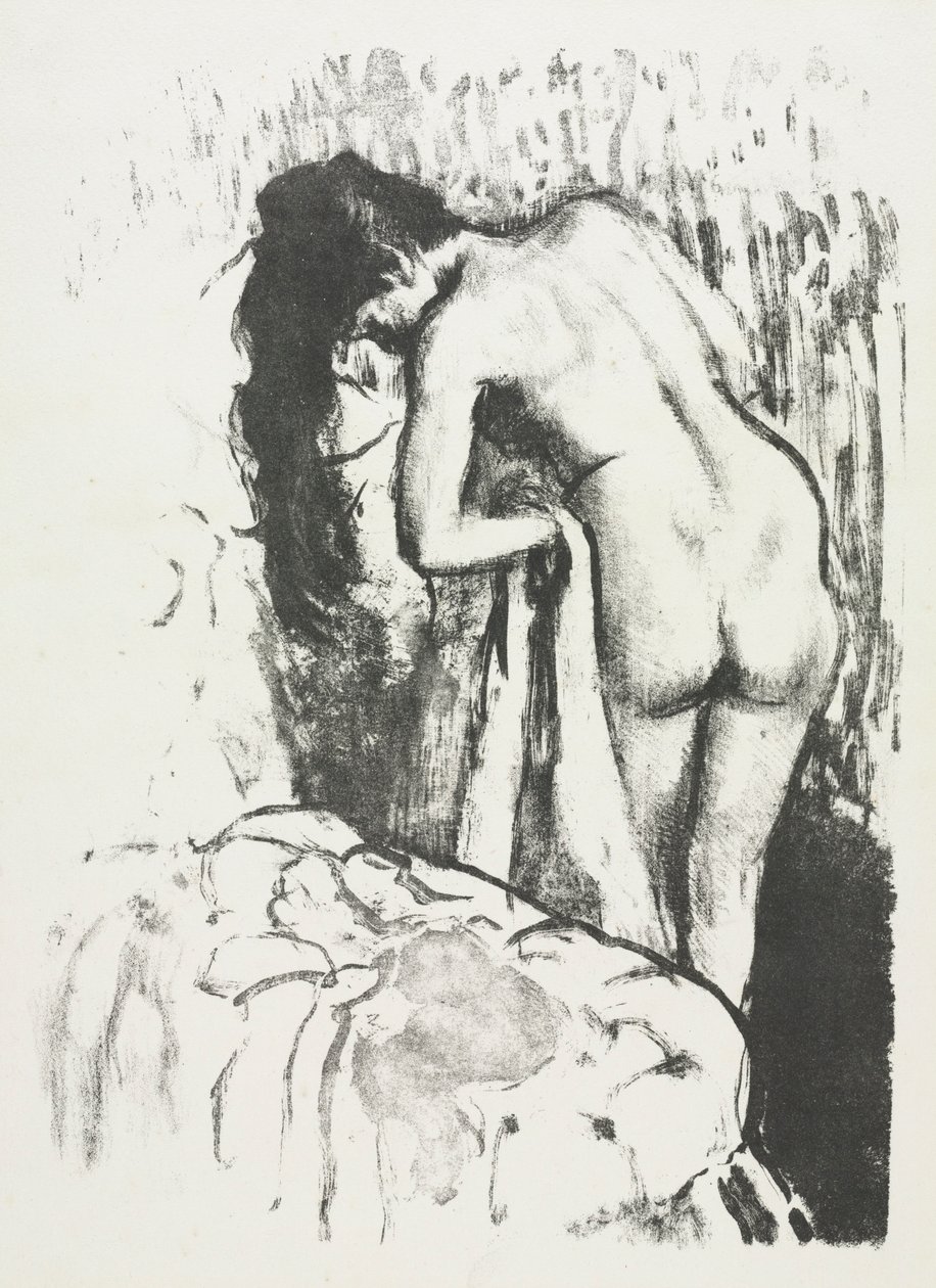 Naga kobieta stojąca, susząca się, 1891-1892. autorstwa Edgar Degas