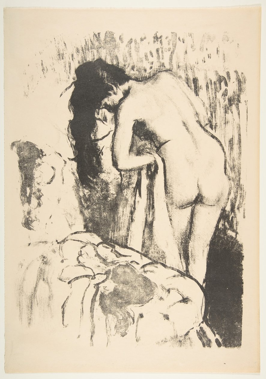 Naga kobieta stojąca, susząca się, 1891-92. autorstwa Edgar Degas