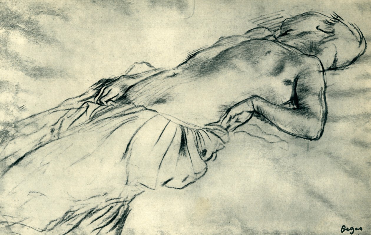 Akt kobiecy w pozycji leżącej, koniec XIX w., 1943 r. autorstwa Edgar Degas