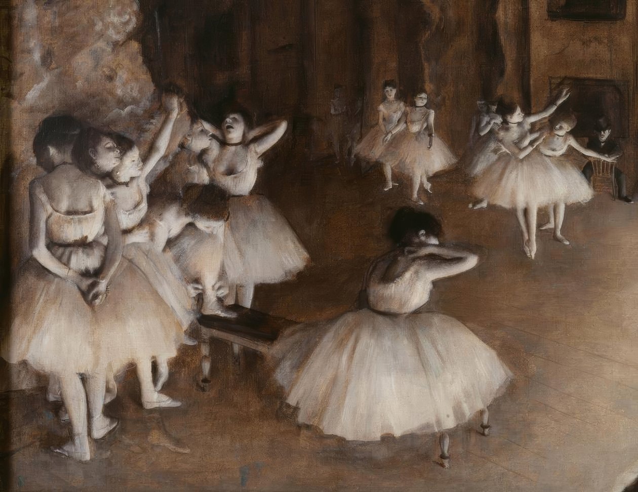 Próba baletu na scenie autorstwa Edgar Degas