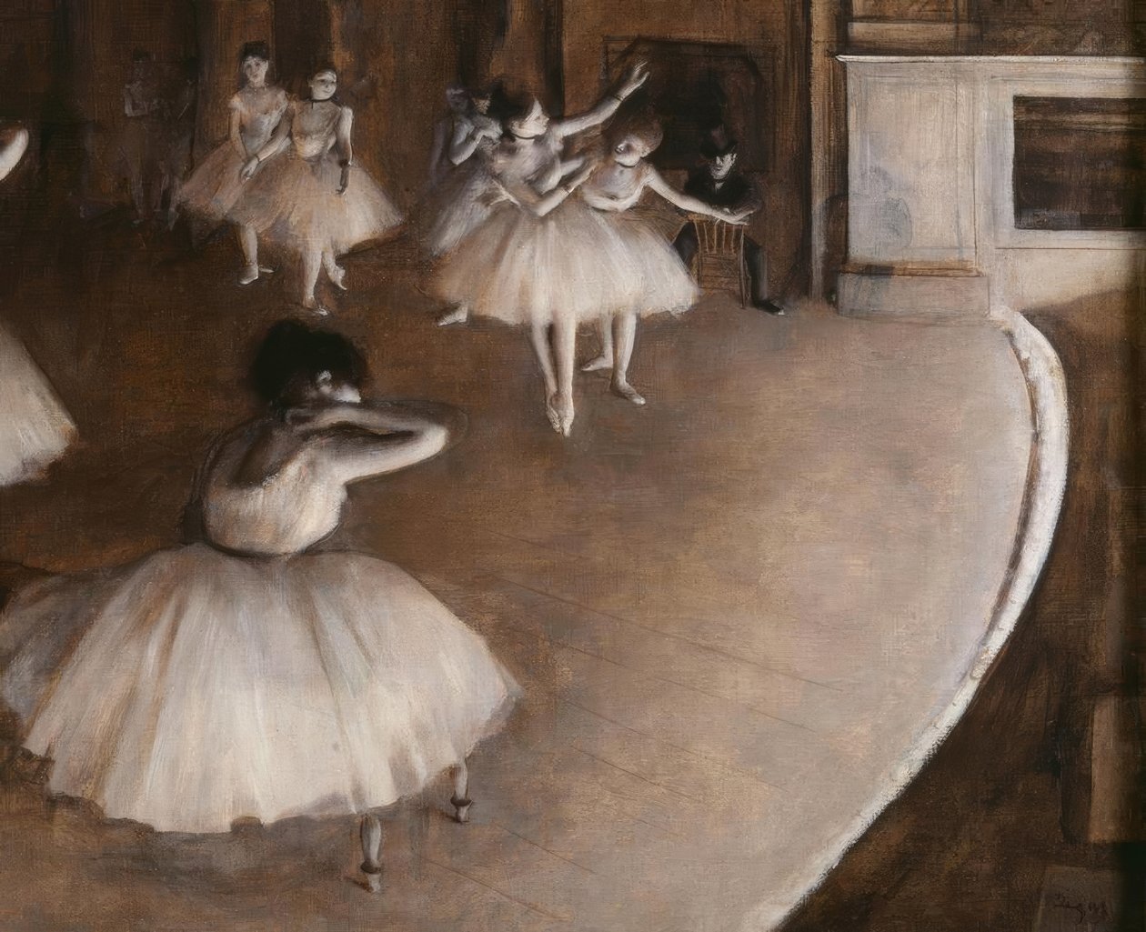 Próba baletu na scenie autorstwa Edgar Degas