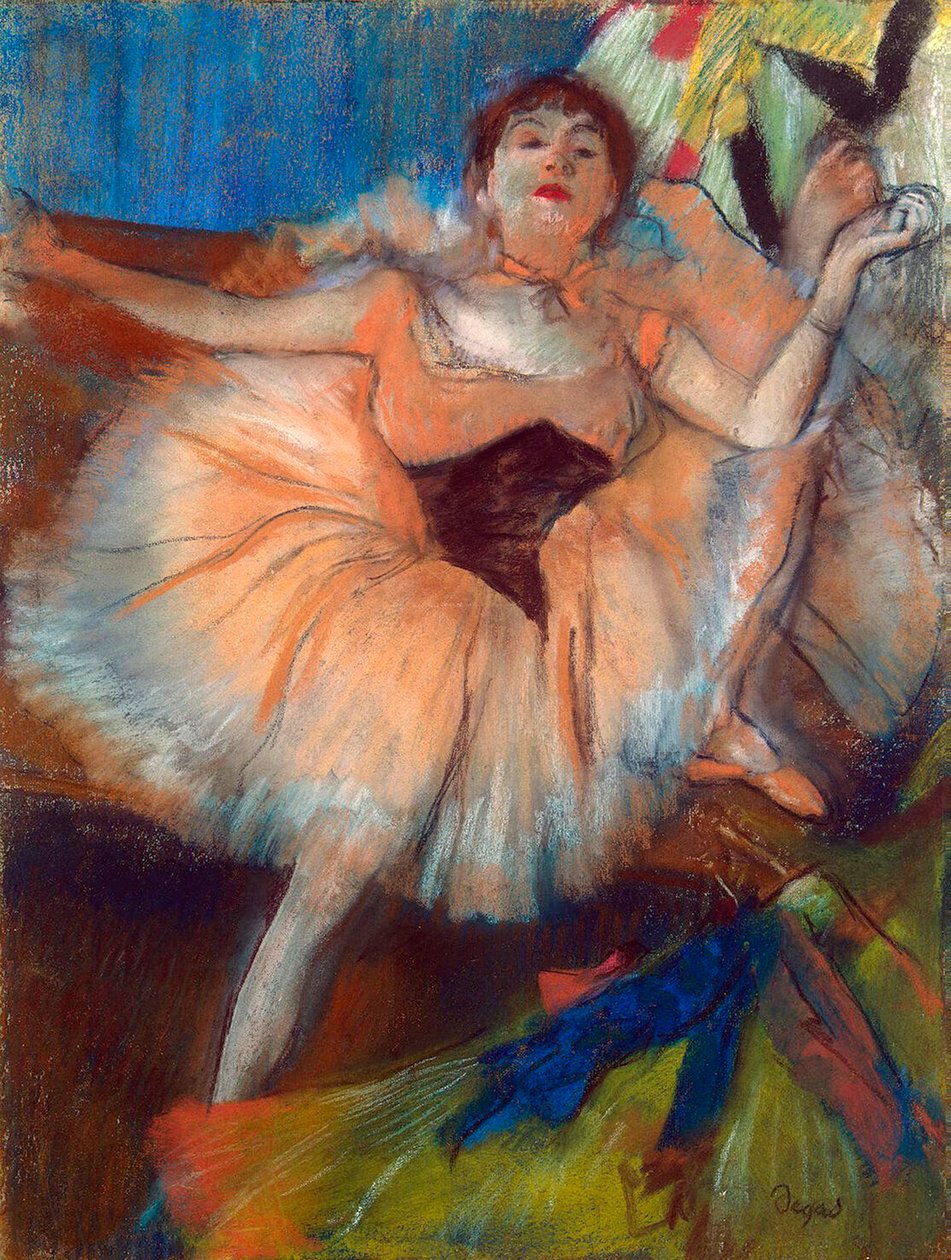 Siedząca tancerka, 1879-1880. autorstwa Edgar Degas