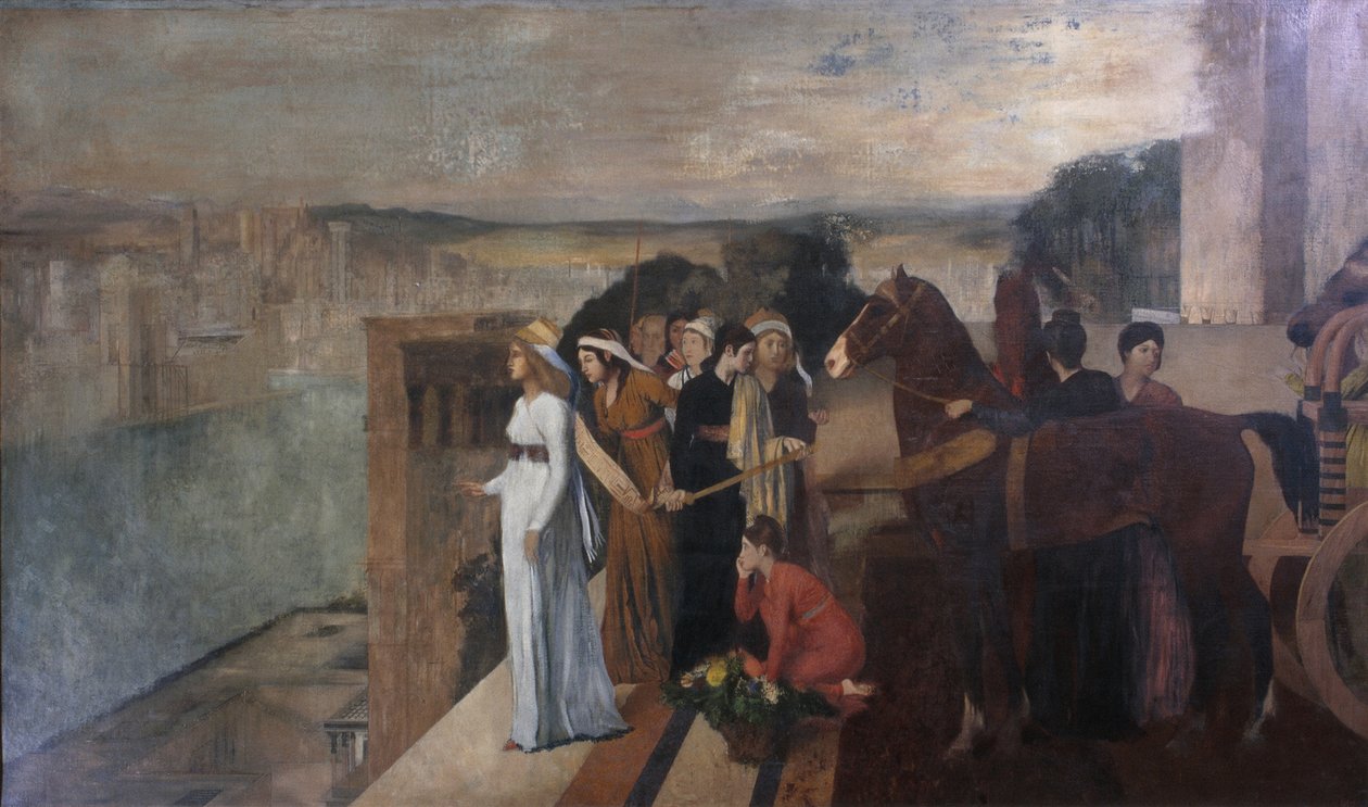 Semiramis Budynek Babilon, 1861 autorstwa Edgar Degas