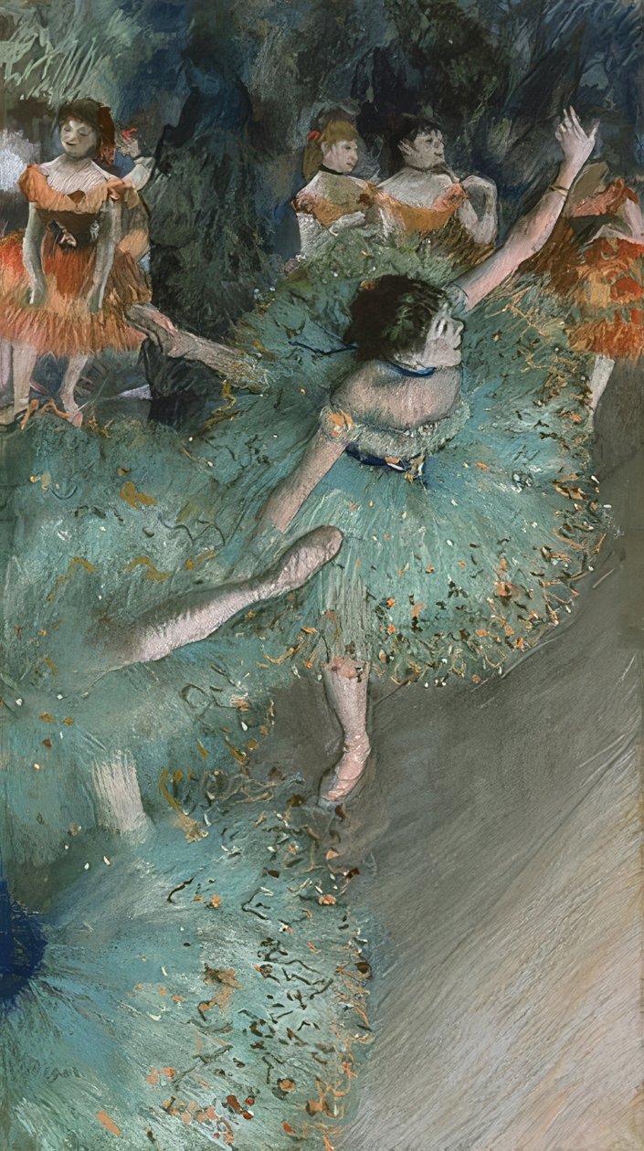 Tancerze na zielono. 1877-79 autorstwa Edgar Degas