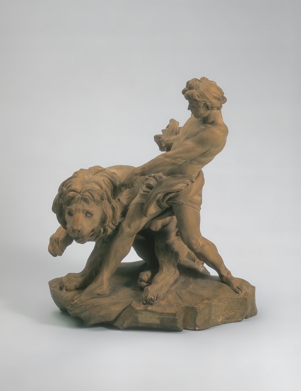 Sportowiec z lwem, 1737 (terakota) (para 73701) autorstwa Edmé Bouchardon