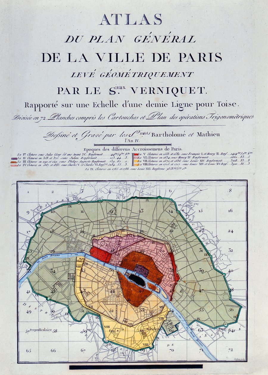 Atlas planu generalnego miasta Paryża, 1796 autorstwa Edme Verniquet