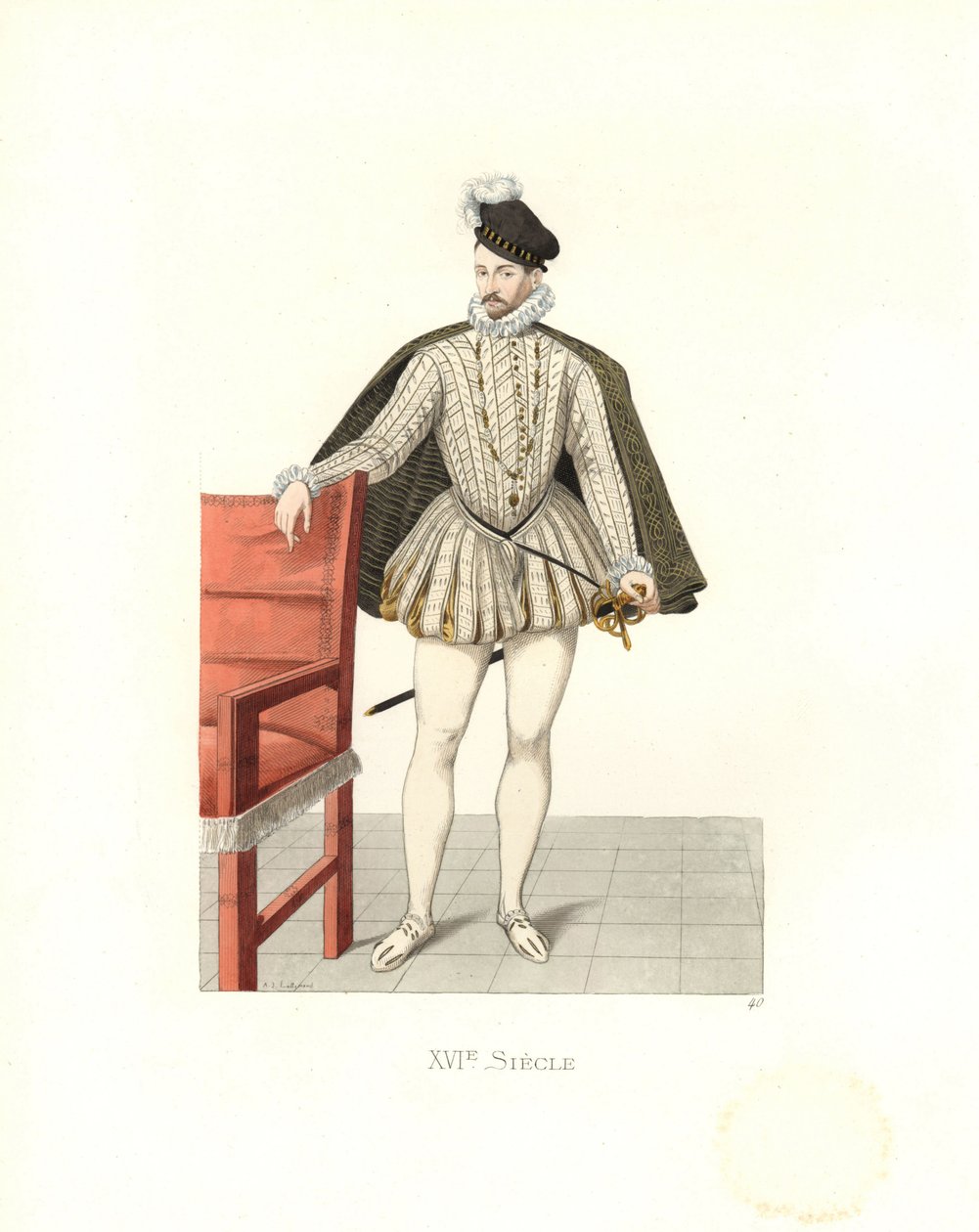 Król Francji Karol IX (1550-1574) (grafika) autorstwa Edmond Lechevallier Chevignard