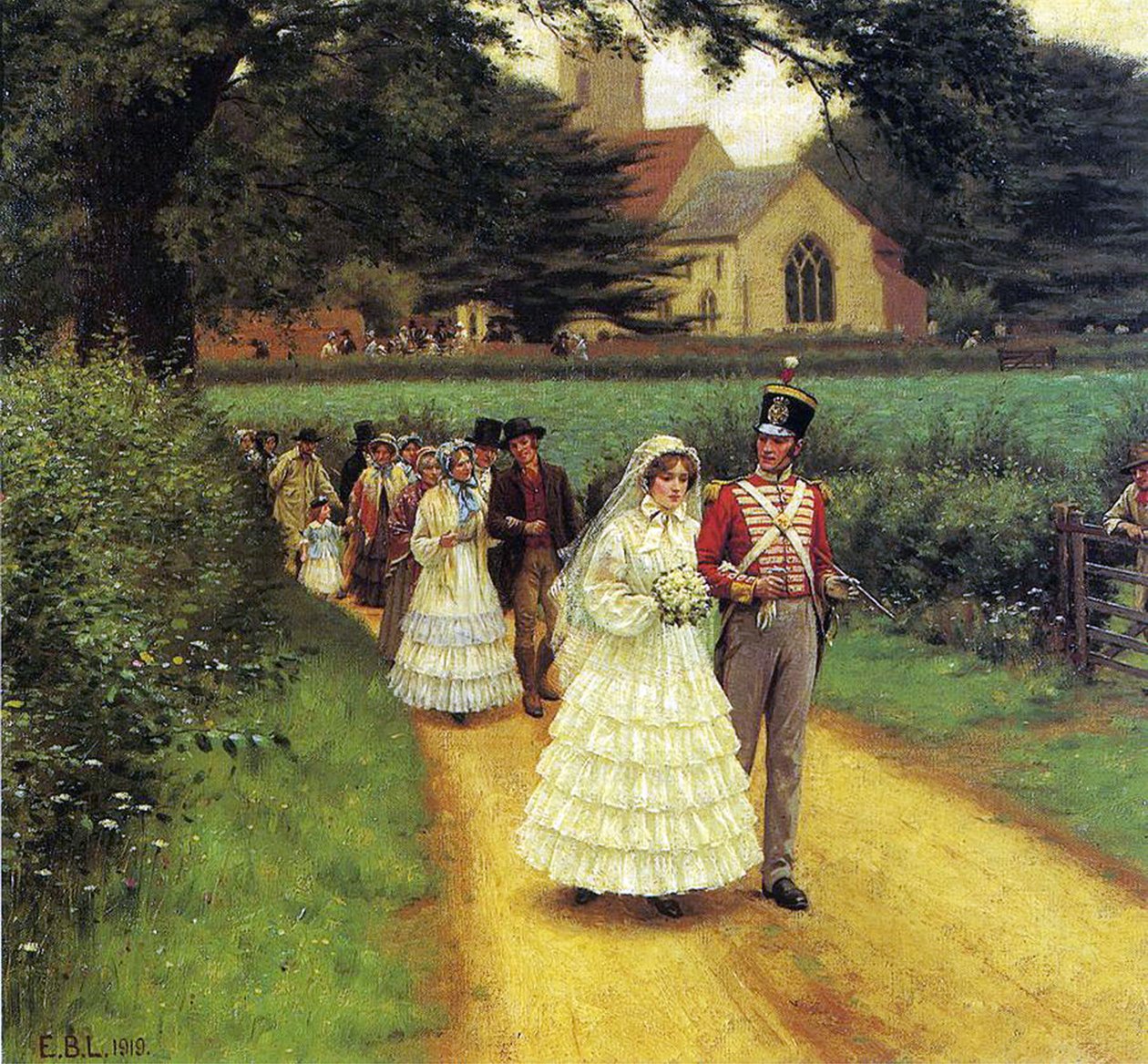 Marsz weselny, 1919 r. autorstwa Edmund Blair Leighton