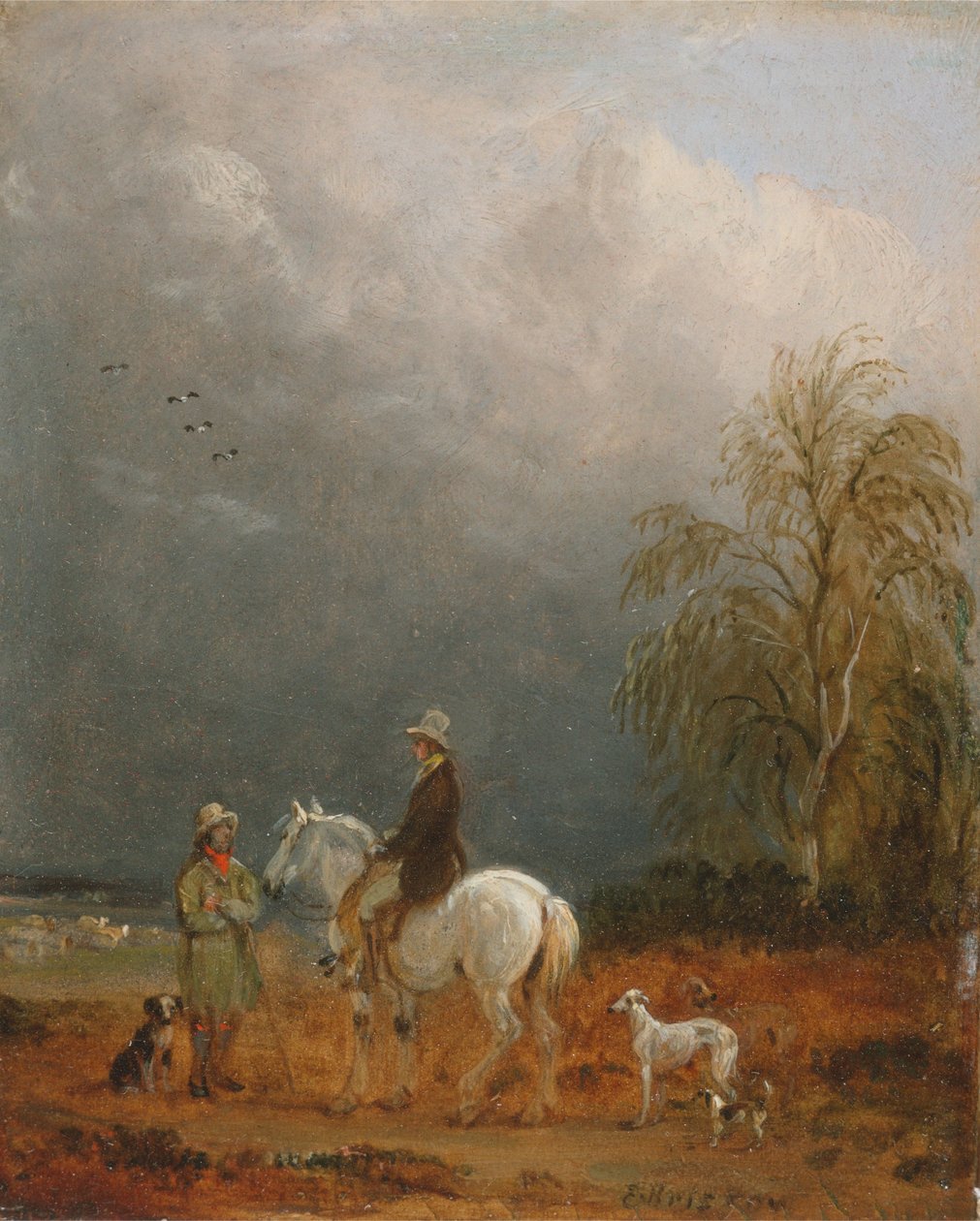 Podróżnik i pasterz w krajobrazie autorstwa Edmund Bristow