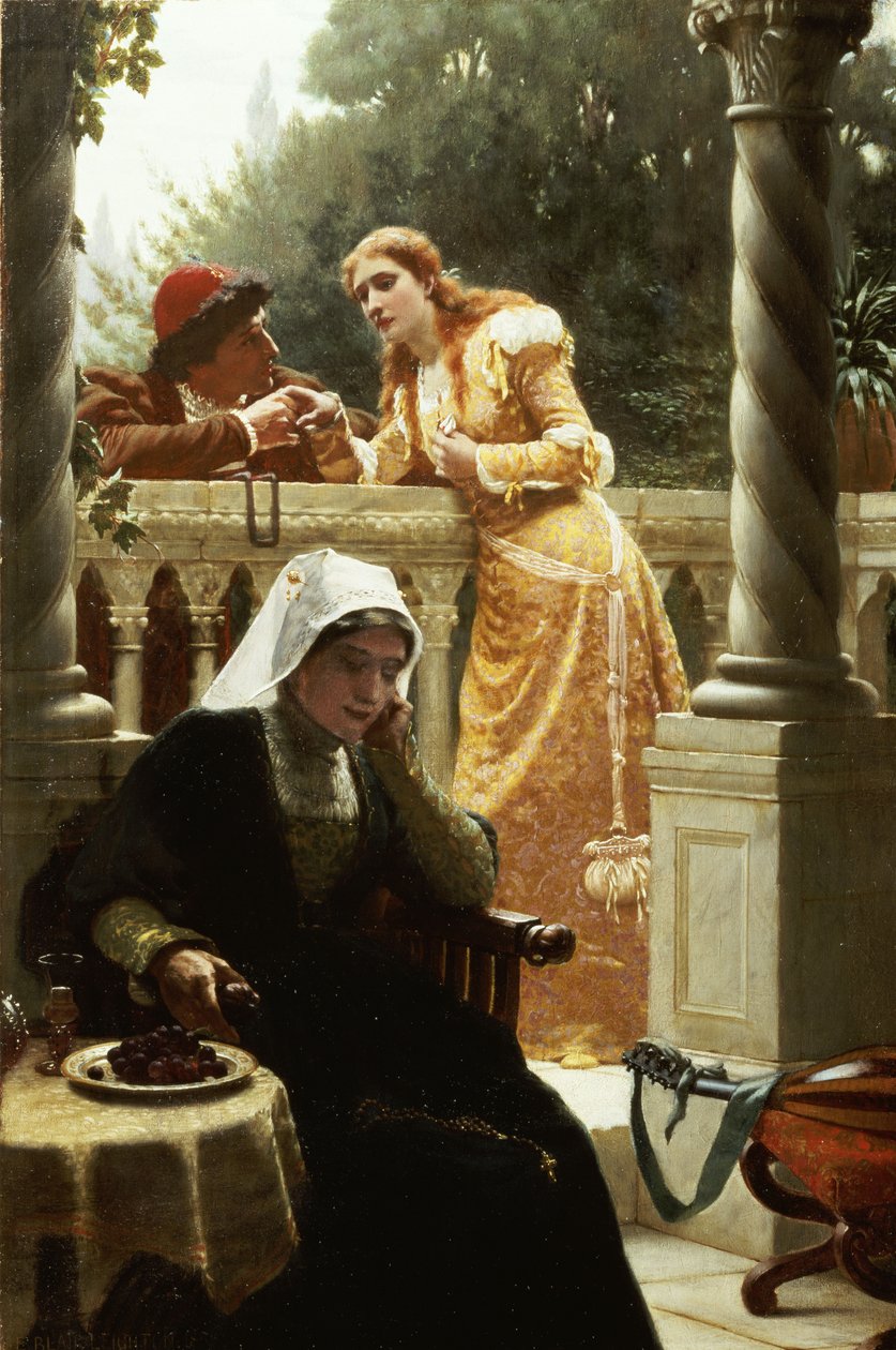 Skradziony wywiad, 1888 autorstwa Edmund Blair Leighton