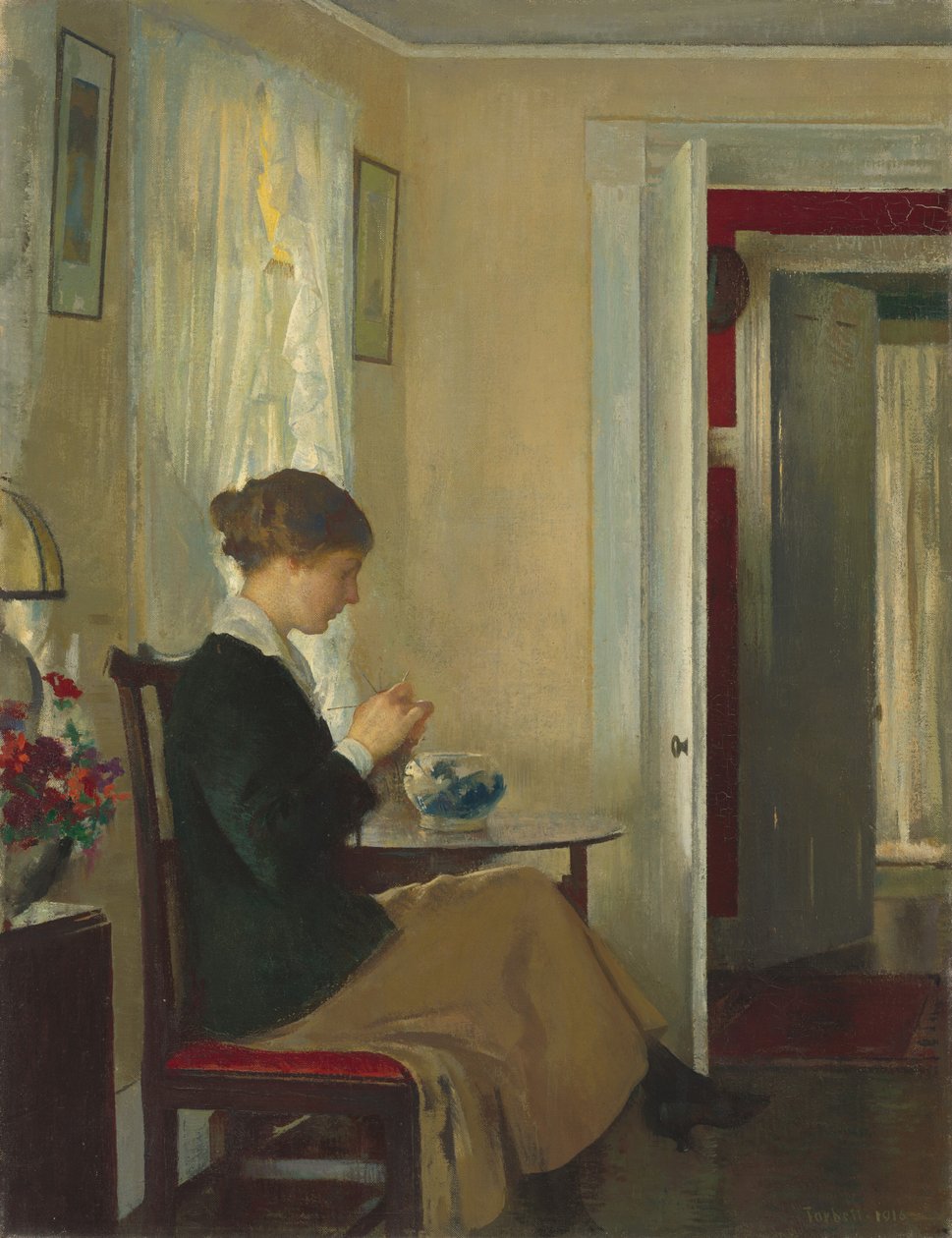 Józefina Knitting, 1916. autorstwa Edmund Charles Tarbell