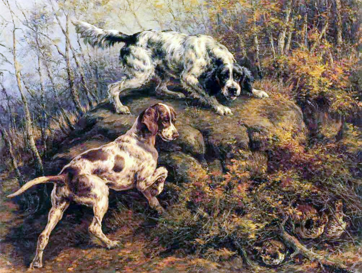 Pointer, Setter i Głuszec autorstwa Edmund Henry Osthaus