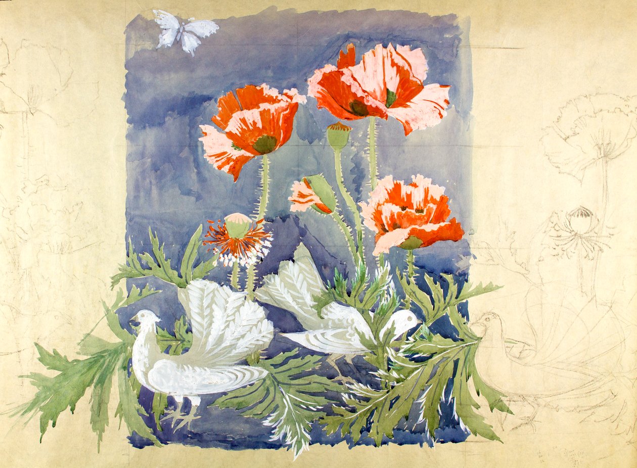 Pokój c1920 (gwasz na papierze) autorstwa Edmund Hunter