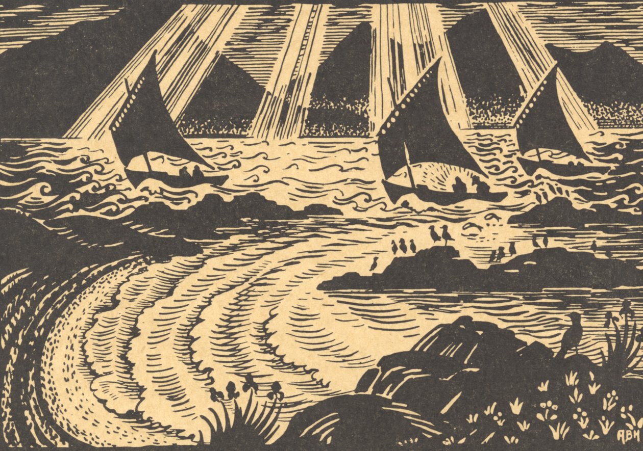 Trzy żaglowce autorstwa Edmund Hunter