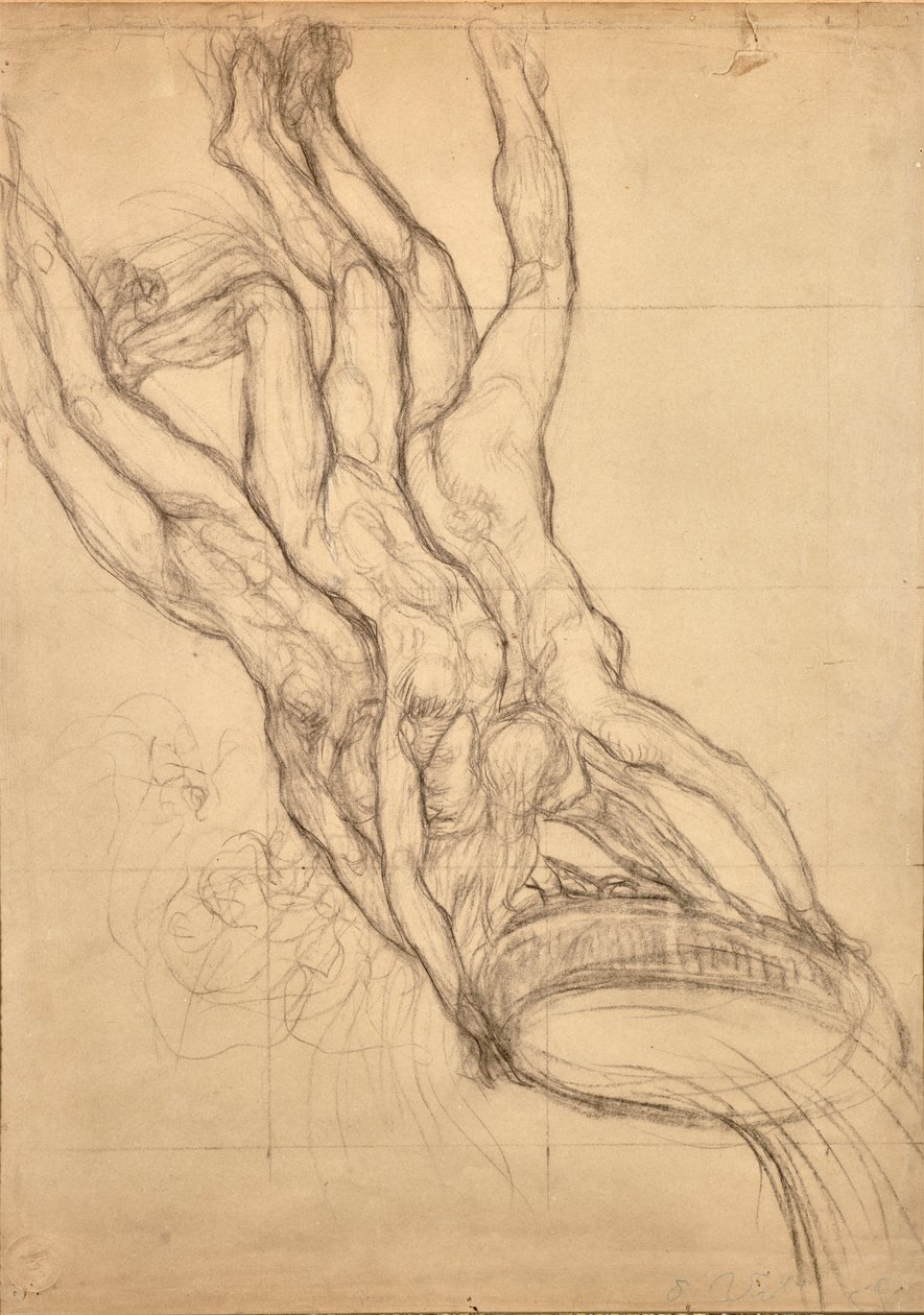 Hiady, ok. 1914 (ołówek na papierze) autorstwa Edoardo de Albertis