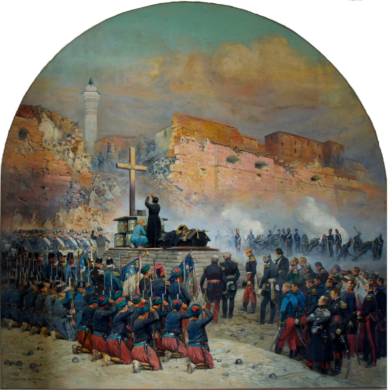 Pogrzeb generała hrabiego de Danremont przed Breche de Constantine 18 października 1837 r. autorstwa Jean Baptiste Edouard Detaille