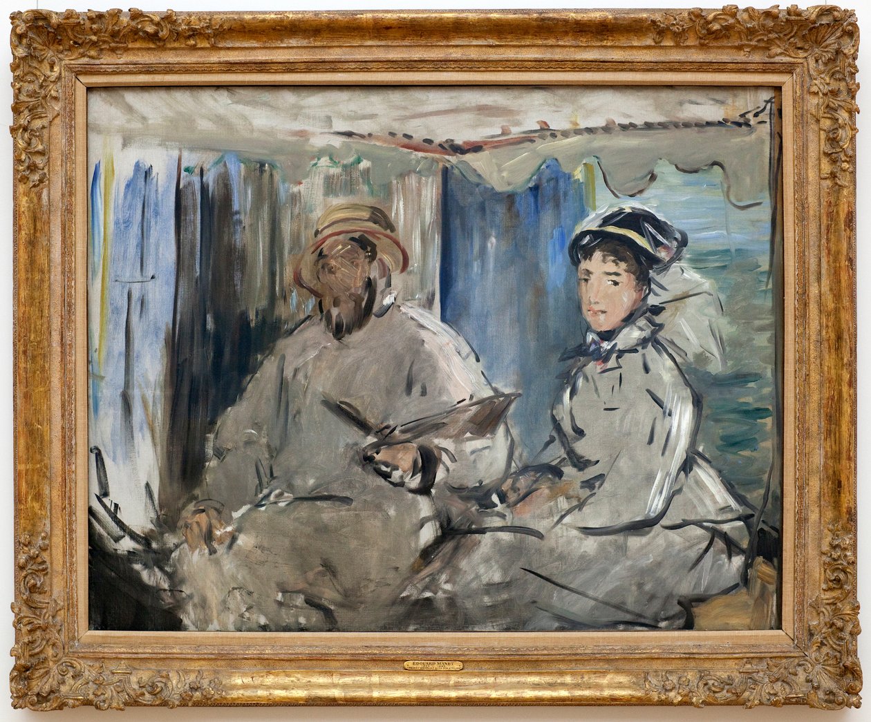 Claude Monet z żoną Camille, 1874 autorstwa Édouard Manet
