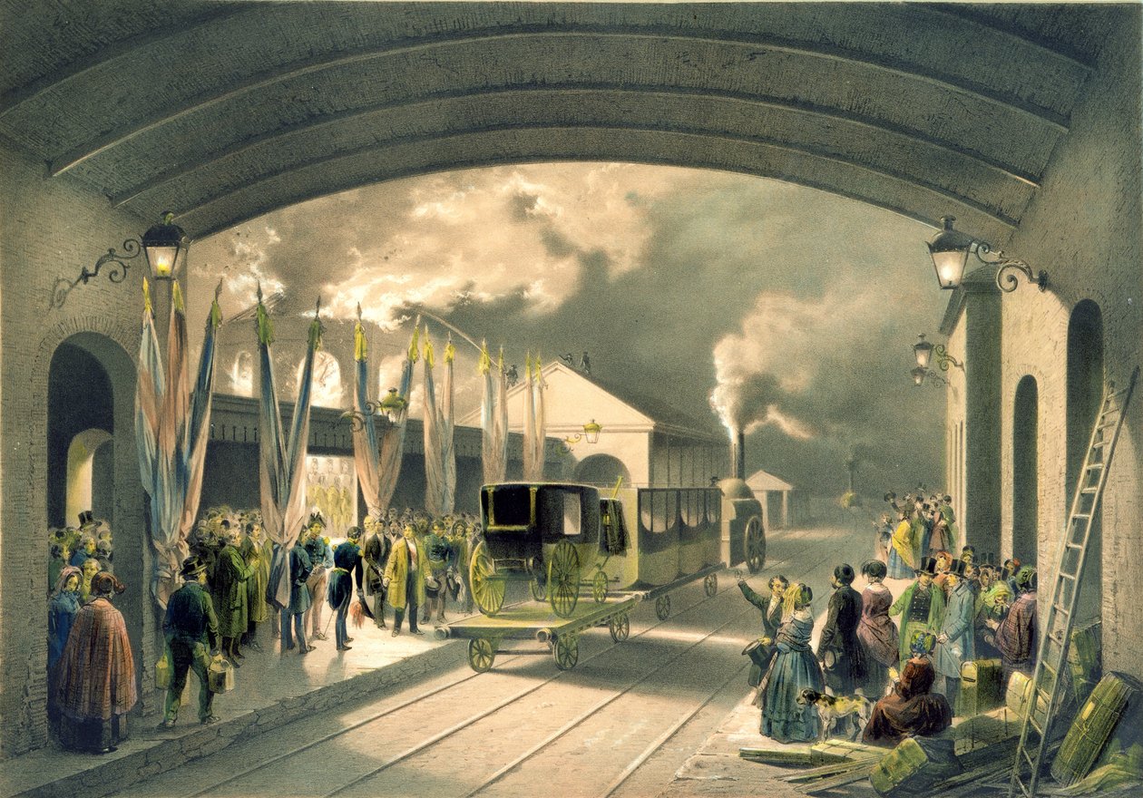 Król na stacji New Cross autorstwa Edouard Pingret
