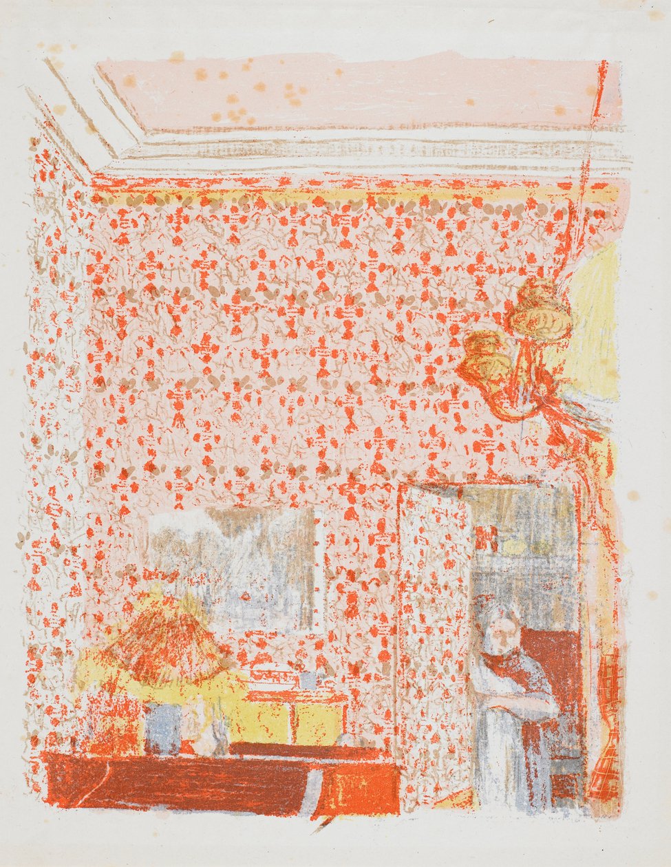 Wnętrze z różowymi zasłonami I autorstwa Edouard Vuillard