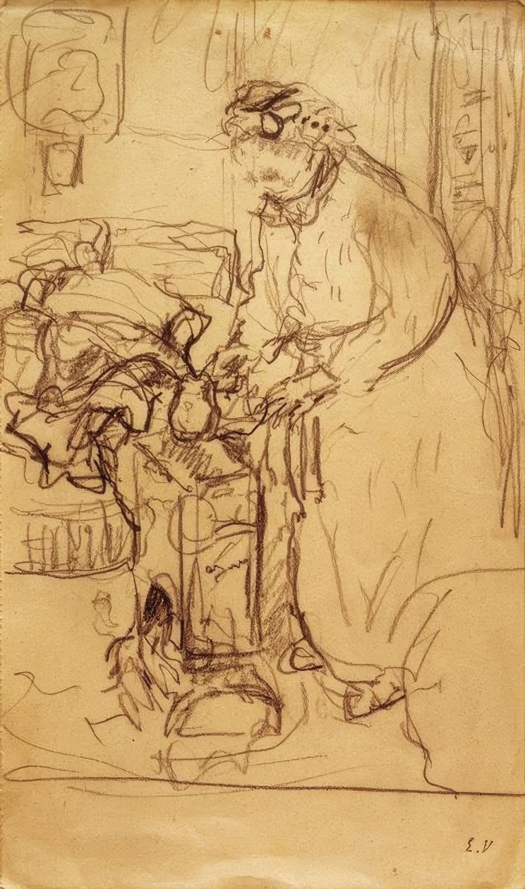 Madame Vuillard przed piecem olejowym autorstwa Edouard Vuillard