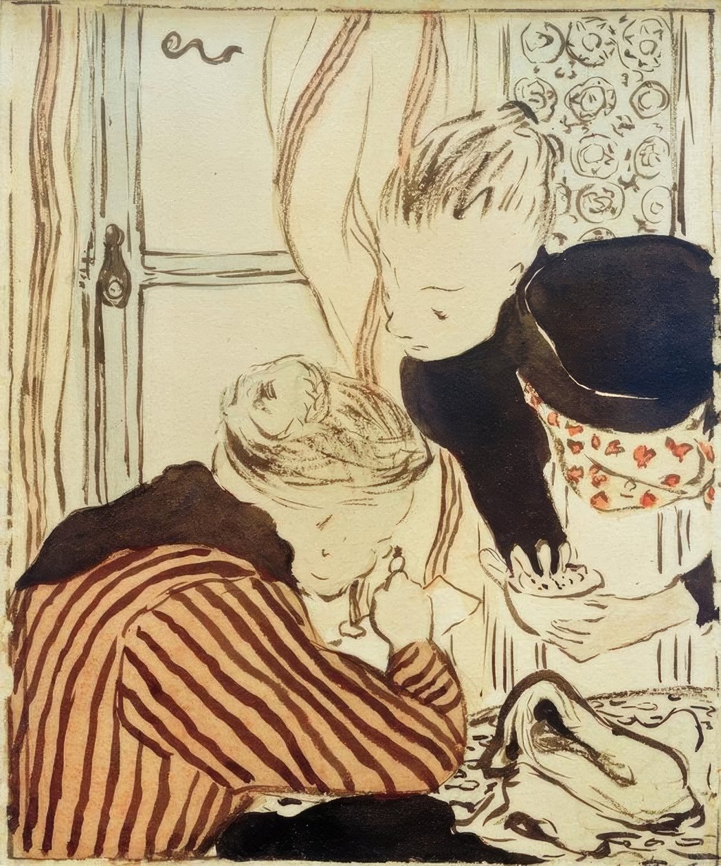 Madame Vuillard i młoda dziewczyna autorstwa Edouard Vuillard