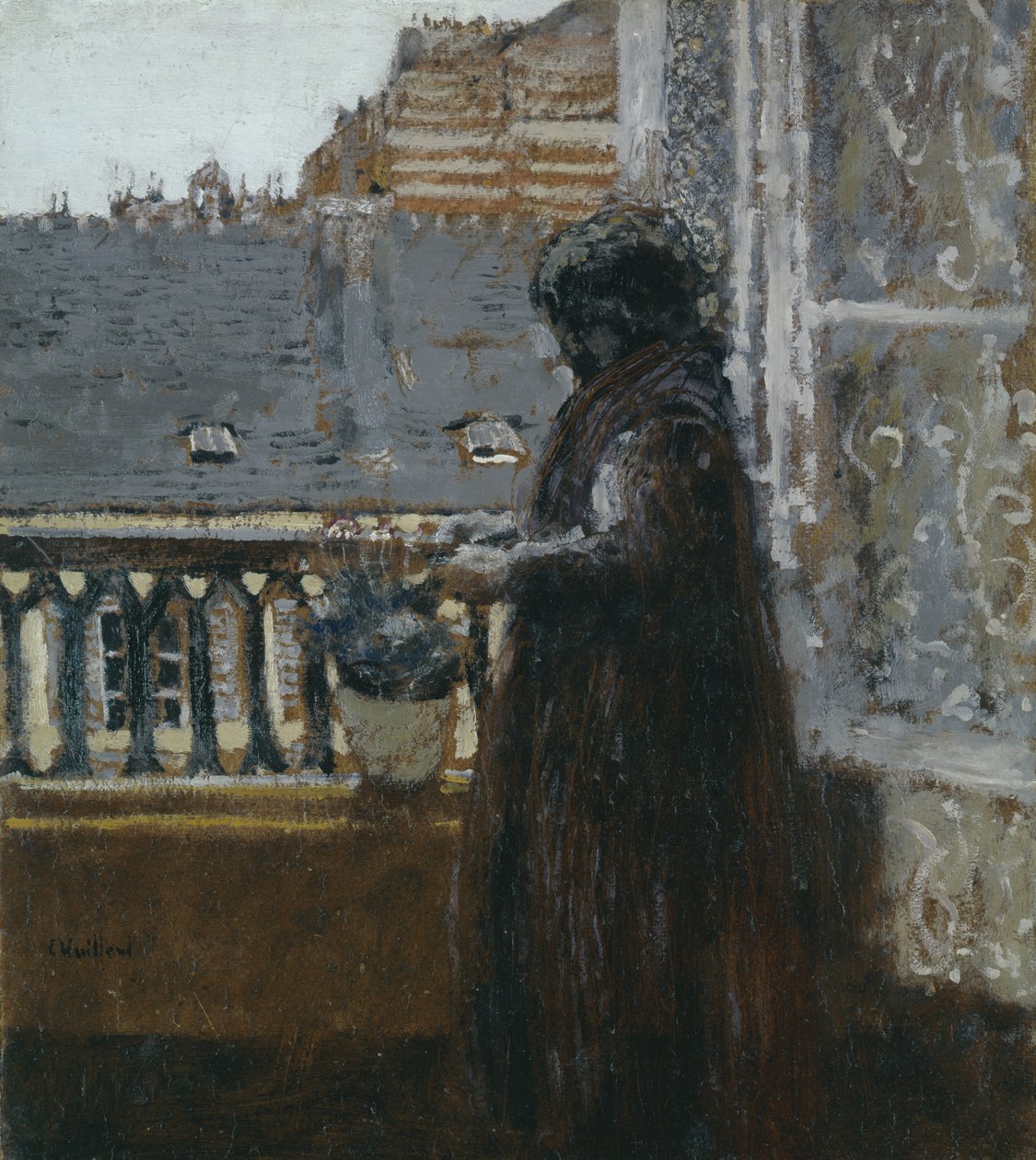 Madame Vuillard na balkonie, ok. 1899 (panel) autorstwa Edouard Vuillard