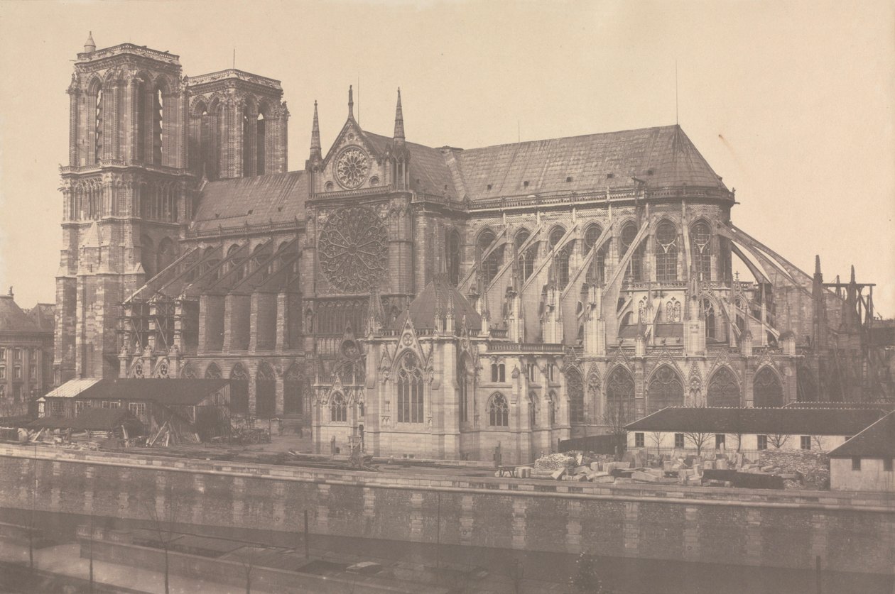 Notre-Dame, Paryż, 1852-1853. autorstwa Édouard Baldus