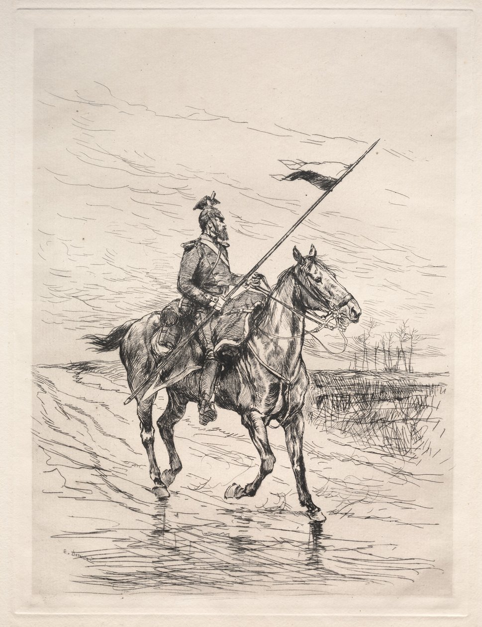 Ułan. autorstwa Jean Baptiste Edouard Detaille