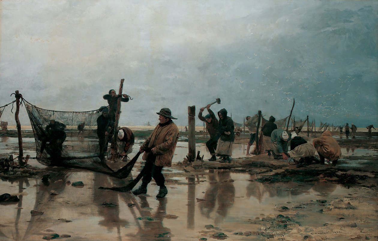 Mocowanie sieci, 1885 autorstwa Edouard Joseph Dantan