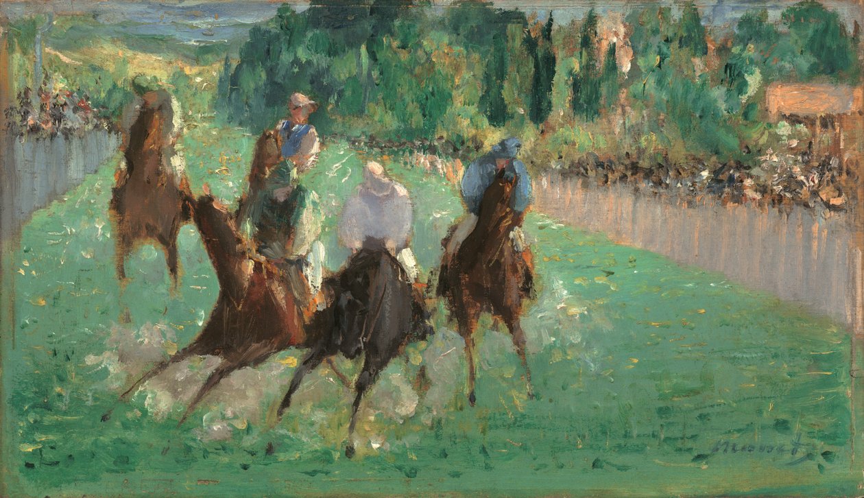 Na wyścigach ok. 1875. autorstwa Édouard Manet