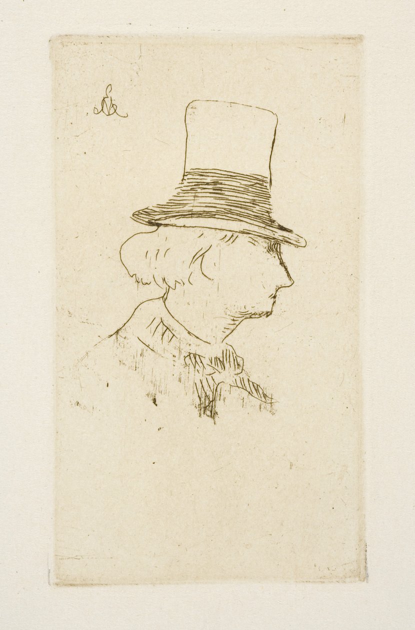 Baudelaire z profilu w kapeluszu, 1862 autorstwa Édouard Manet