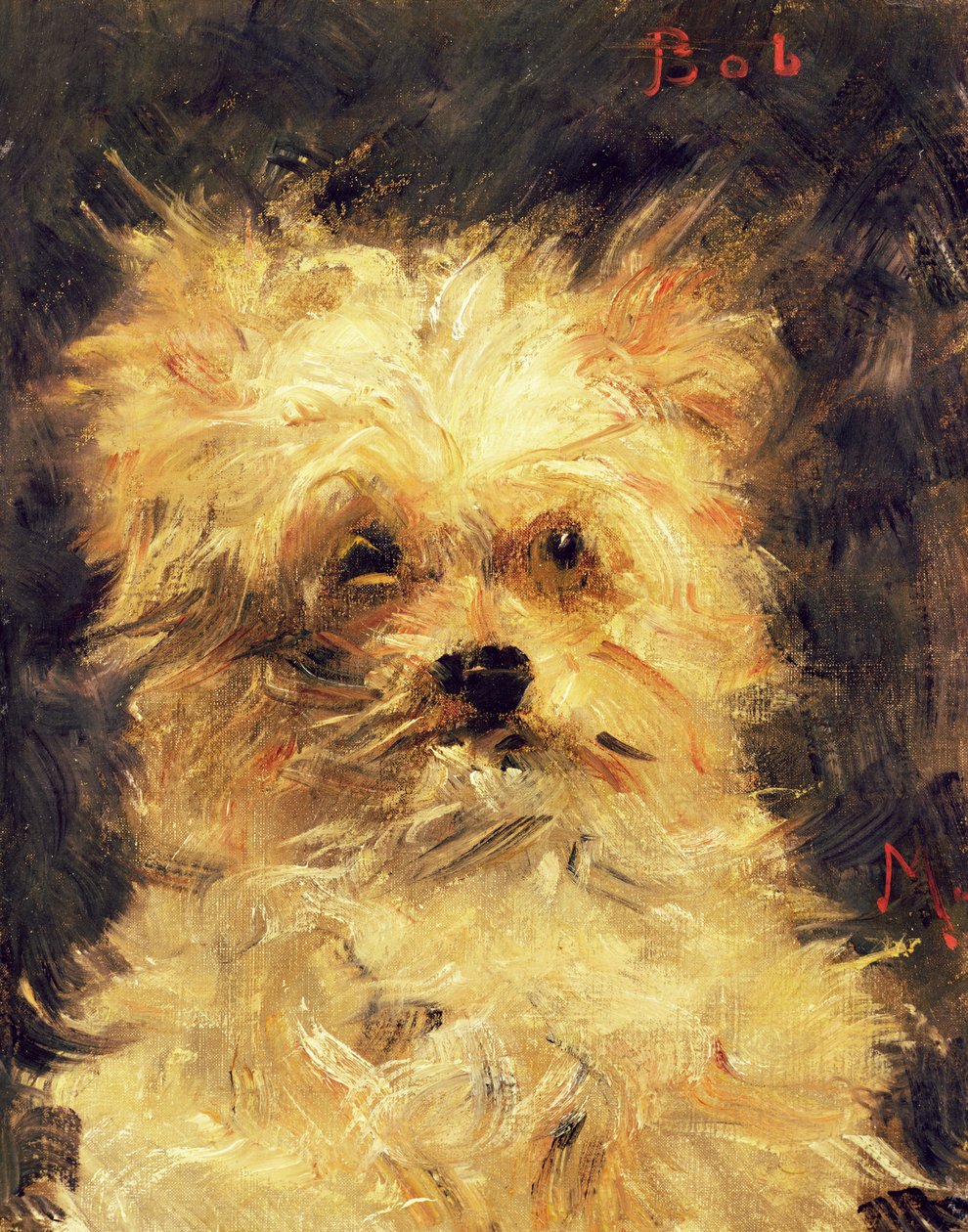 Głowa psa - Bob, 1876 autorstwa Édouard Manet