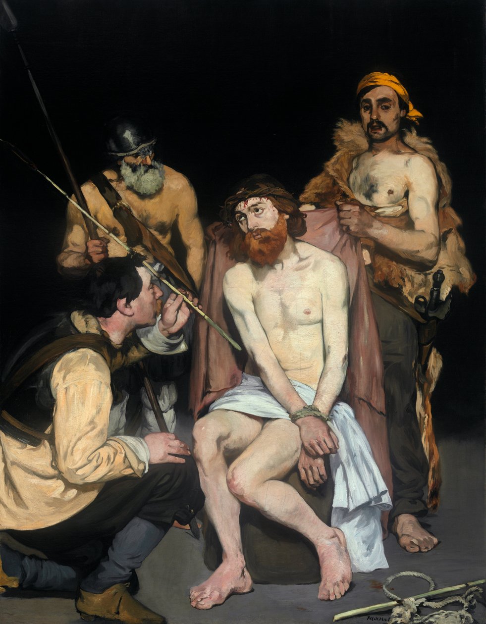 Jezus wyśmiewany przez żołnierzy autorstwa Édouard Manet