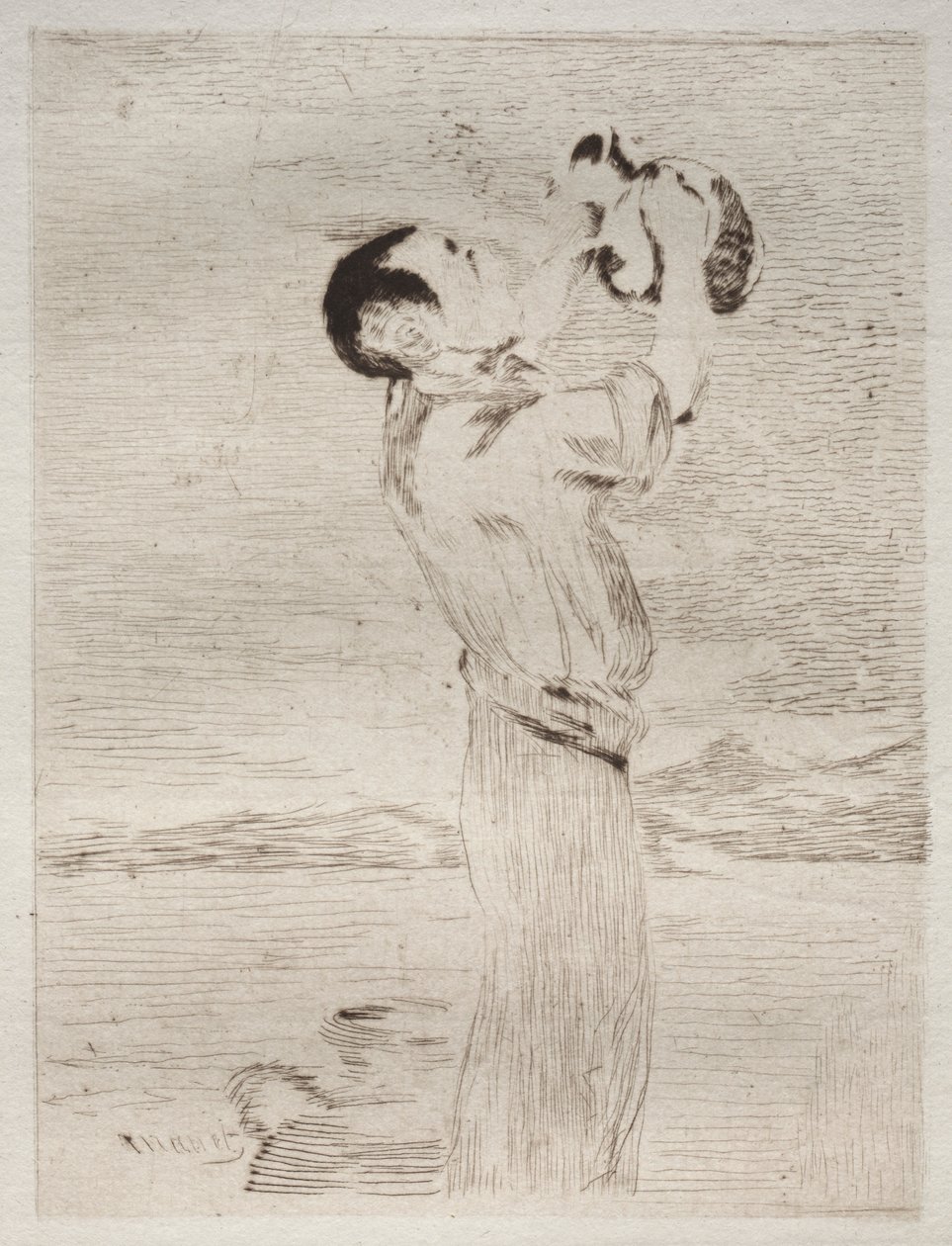 Pijący wodę. autorstwa Édouard Manet