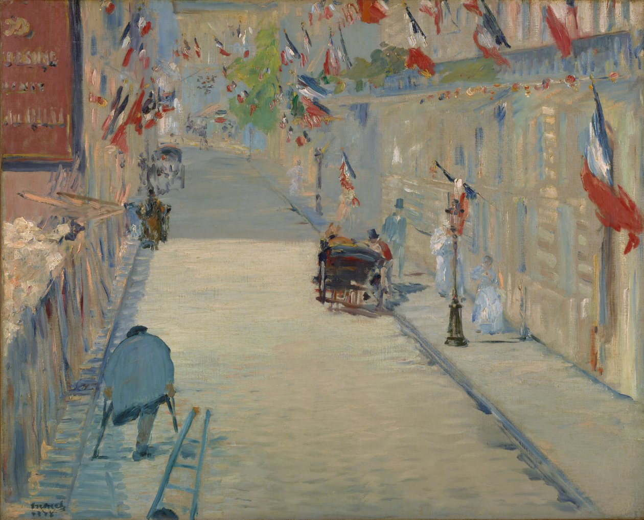 Rue Mosnier z flagami autorstwa Édouard Manet