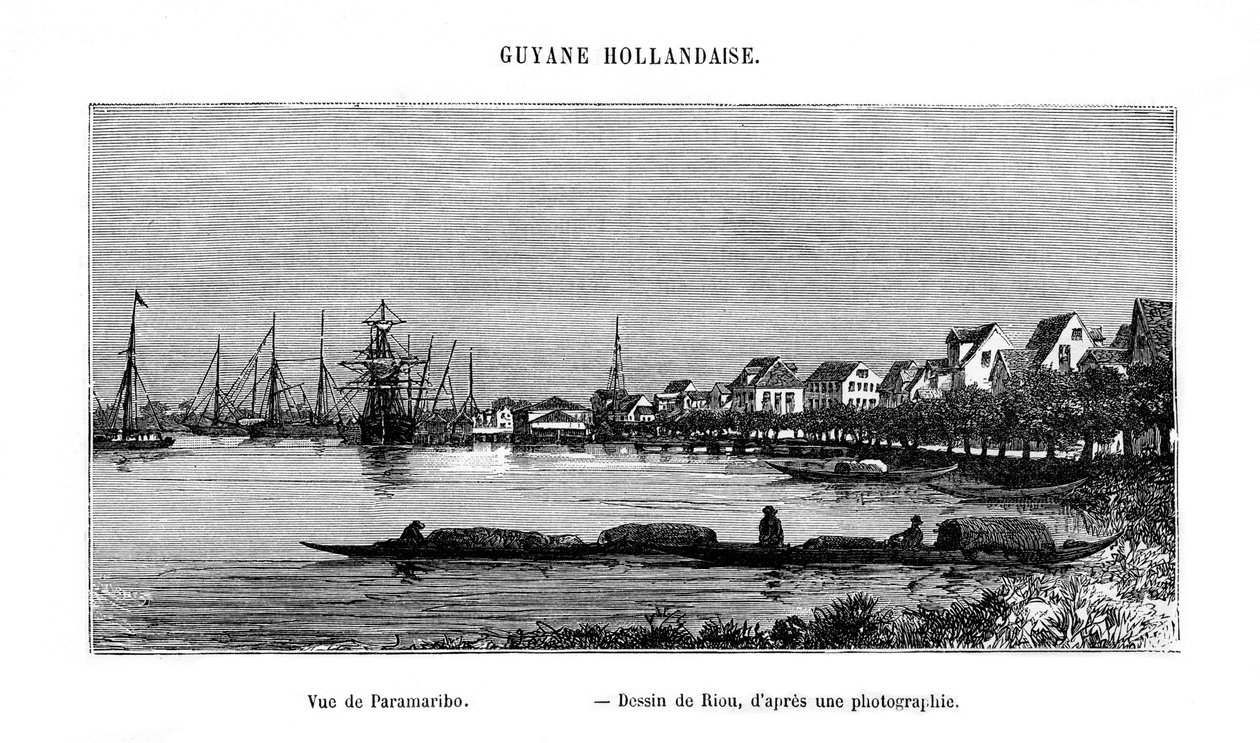 Paramaribo, Republika Surinamu, XIX w. autorstwa Edouard Riou