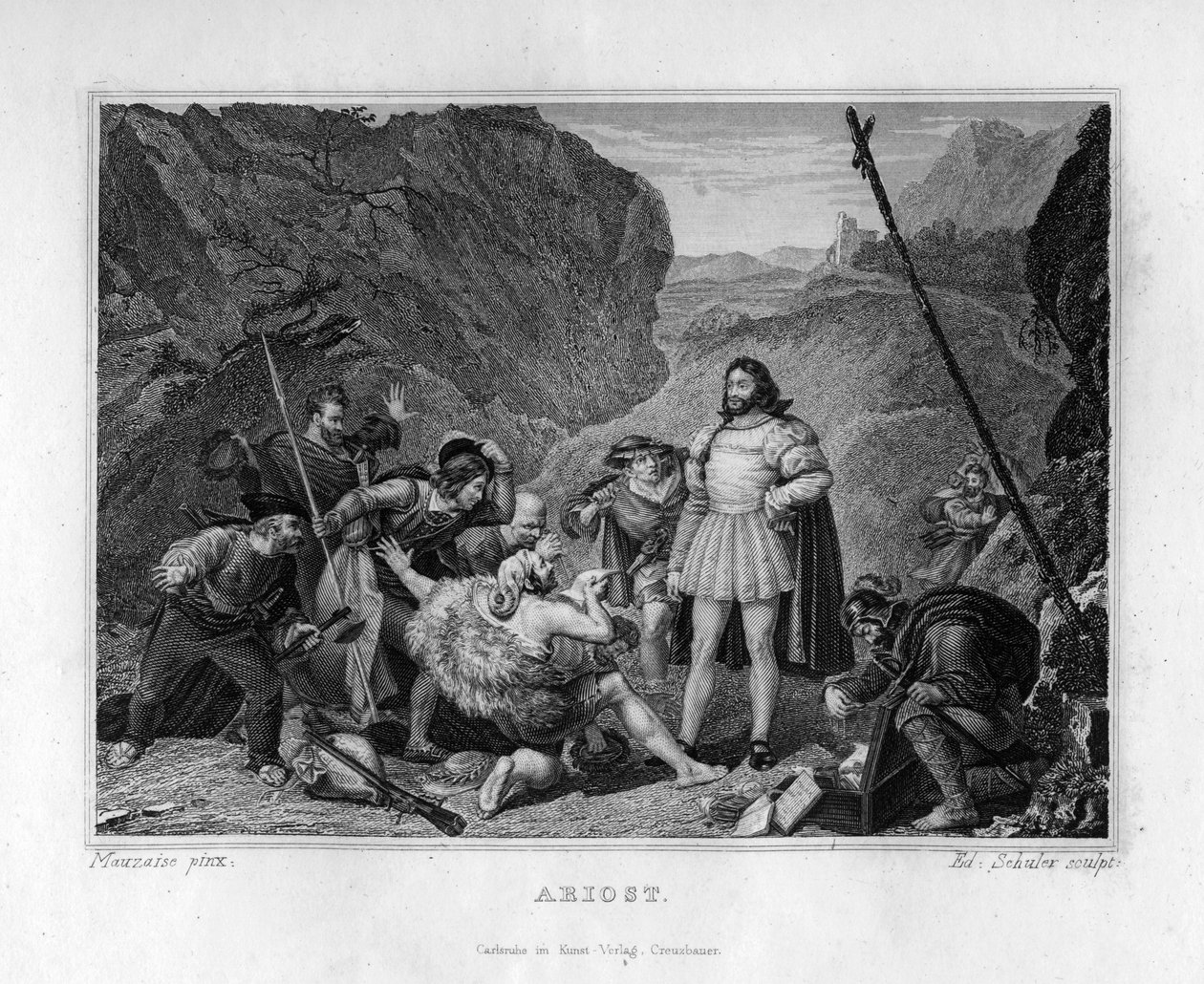 „Ariosto, szanowany przez zbójców”, ok. 1833 r. autorstwa Edouard Schuler