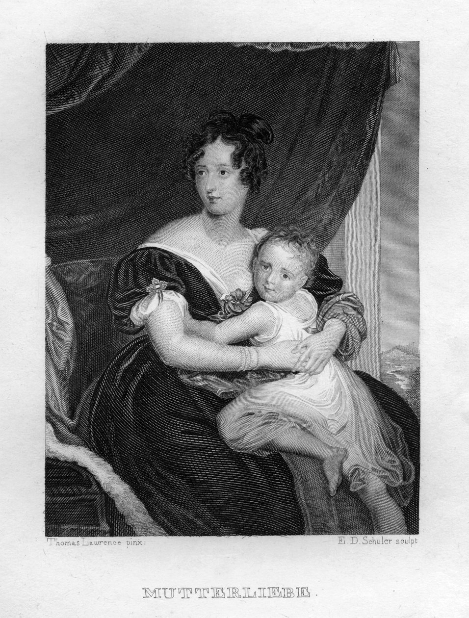 „Miłość matki”, ok. 1833 r. autorstwa Edouard Schuler