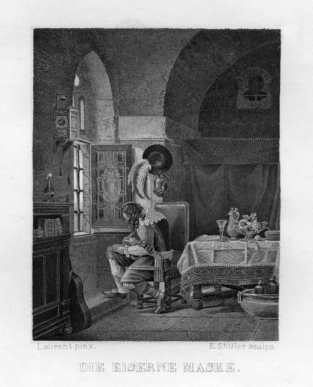 „Człowiek w żelaznej masce”, ok. 1833 r. autorstwa Edouard Schuler